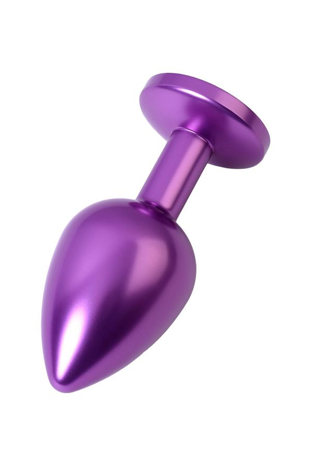 3-Purple anal plug TOYFA Metal,with a amethyst colored gem-3