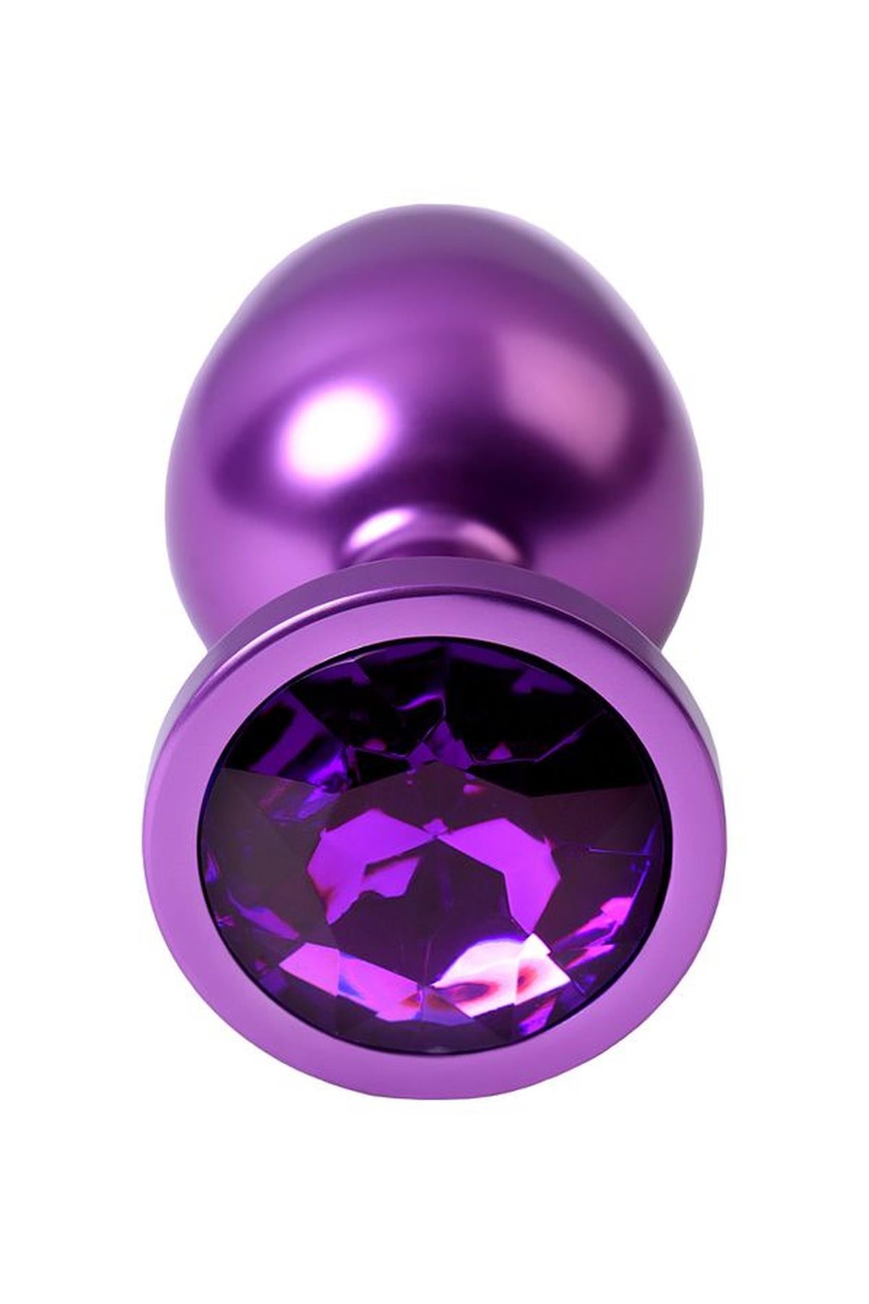 4-Purple anal plug TOYFA Metal,with a amethyst colored gem-4