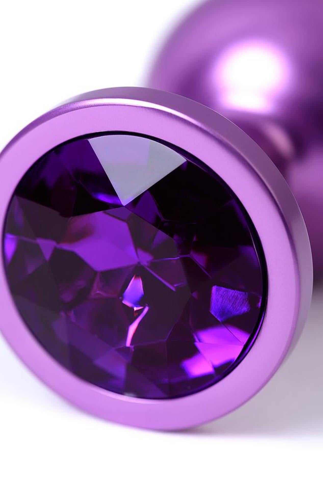 8-Purple anal plug TOYFA Metal,with a amethyst colored gem-8
