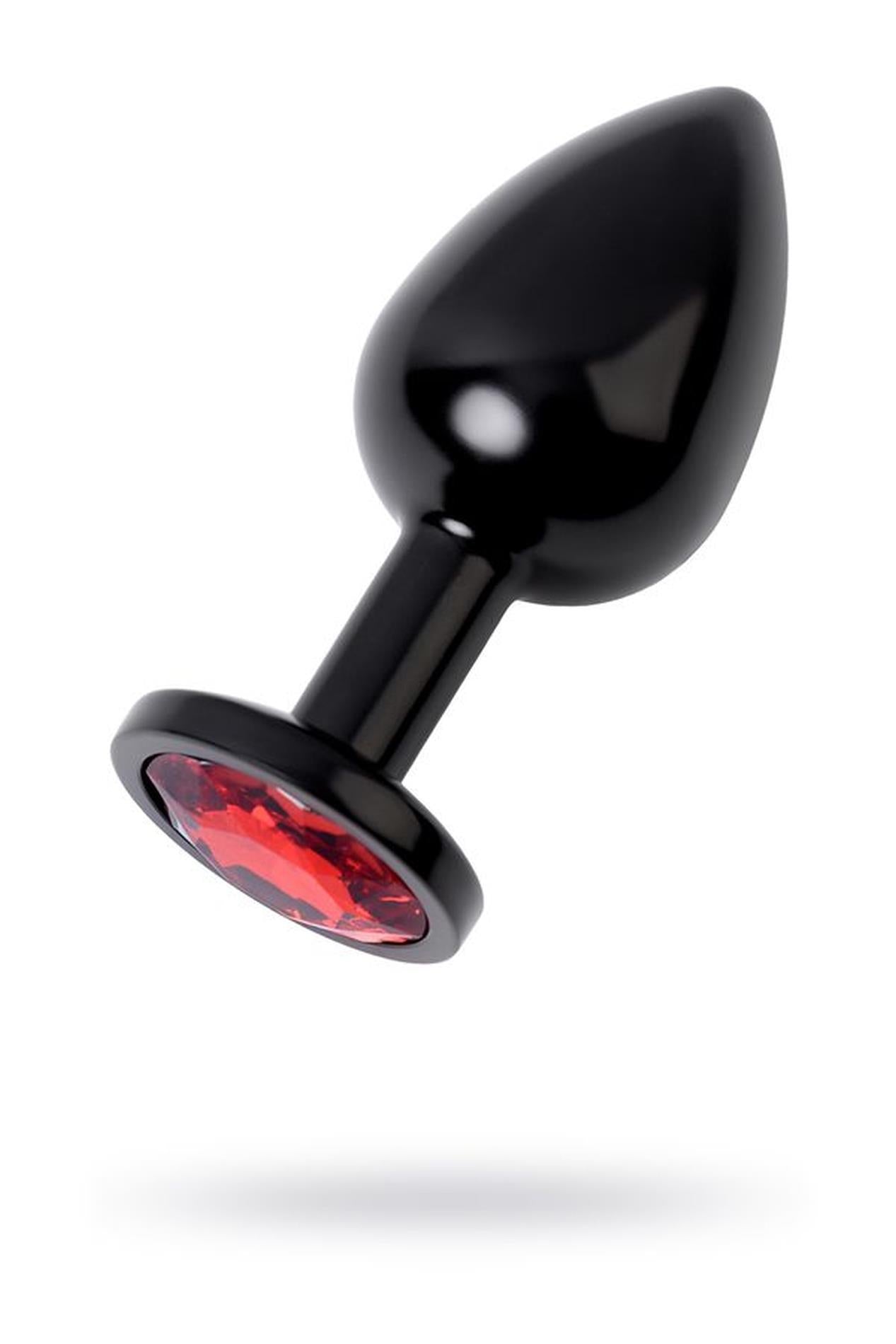 1-Black anal plug TOYFA Metal,with a ruby colored gem-1