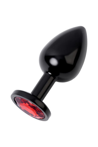 2-Black anal plug TOYFA Metal,with a ruby colored gem-2