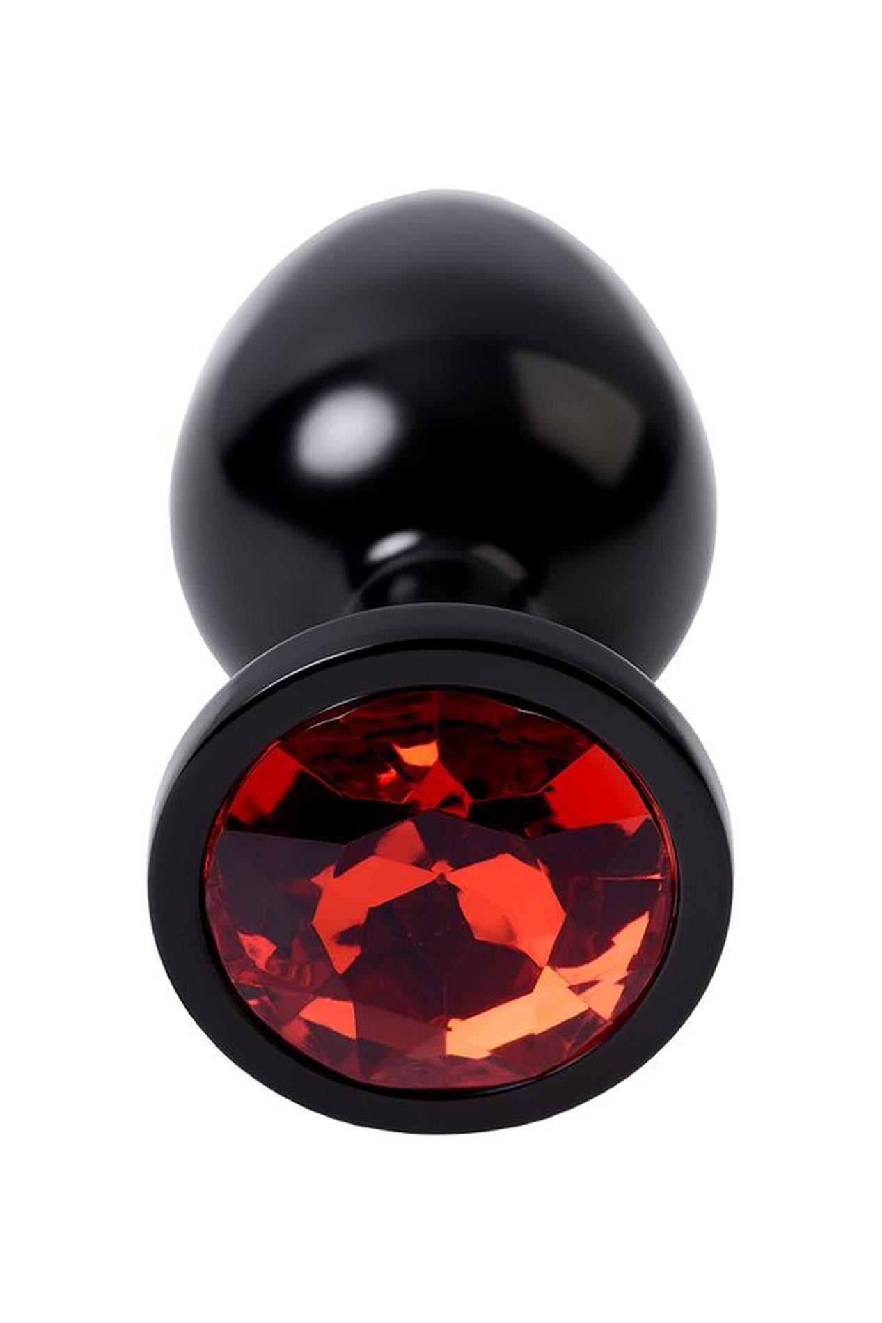 4-Black anal plug TOYFA Metal,with a ruby colored gem-4