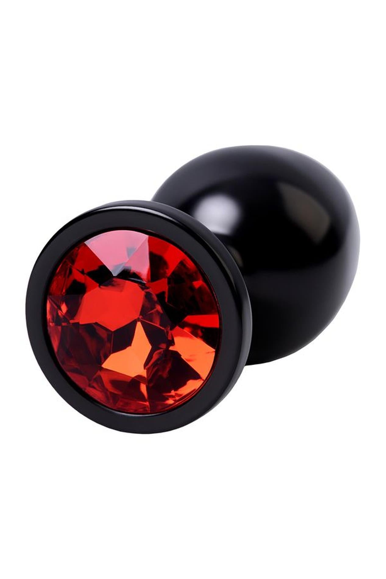 5-Black anal plug TOYFA Metal,with a ruby colored gem-5