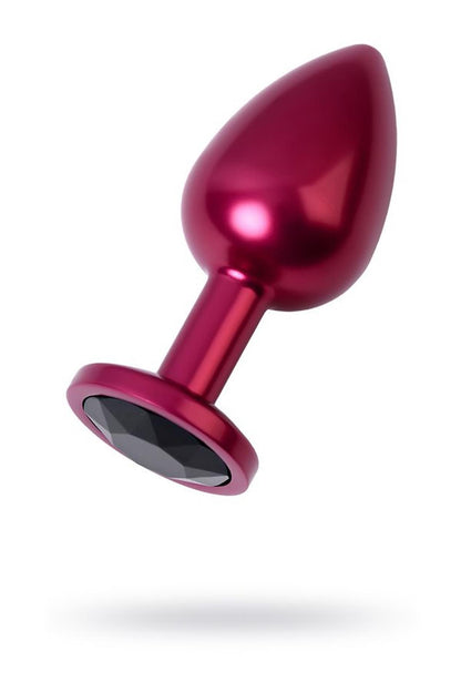 1-Red anal plug TOYFA Metal with black gem-1