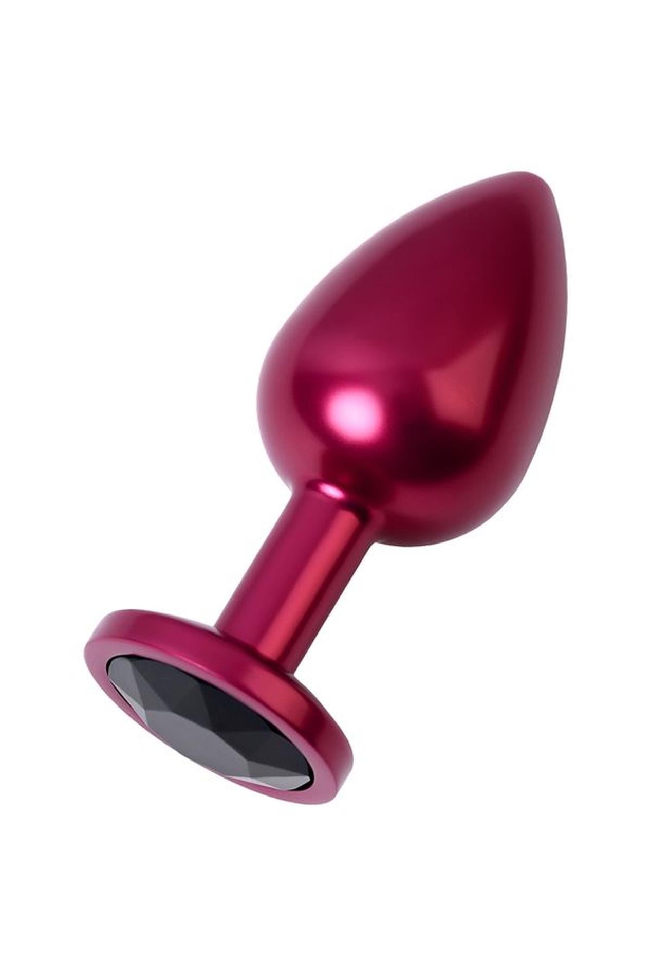 2-Red anal plug TOYFA Metal with black gem-2