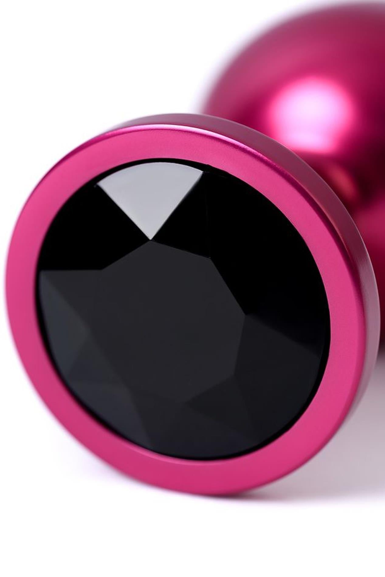 8-Red anal plug TOYFA Metal with black gem-8
