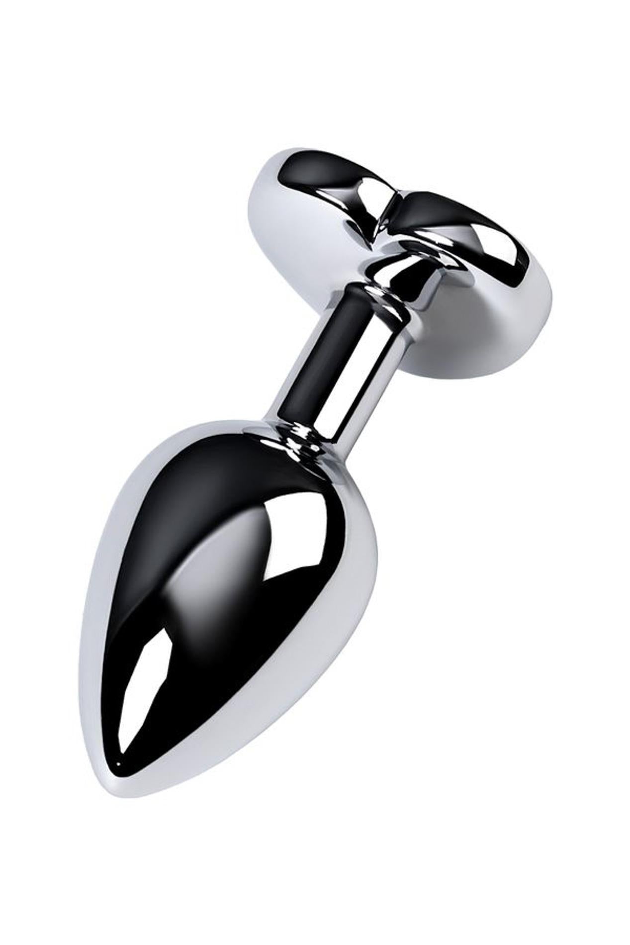 3-Silver anal plug with purple gem heart-shaped-3