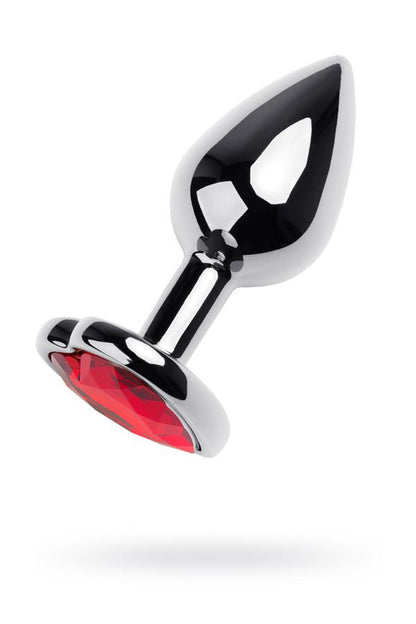 1-Silver anal plug with pink gem heart-shaped-1