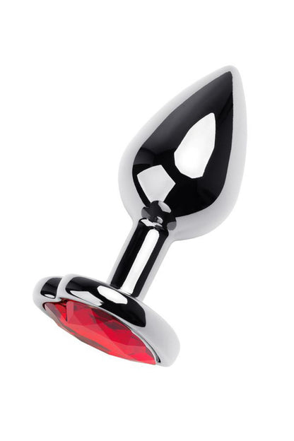 2-Silver anal plug with pink gem heart-shaped-2