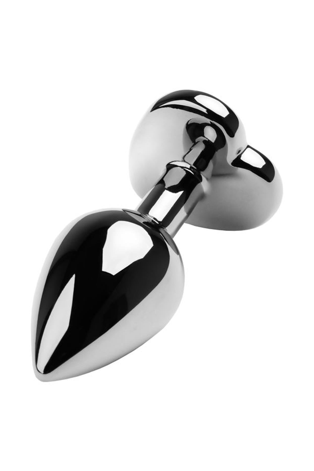 3-Silver anal plug with pink gem heart-shaped-3