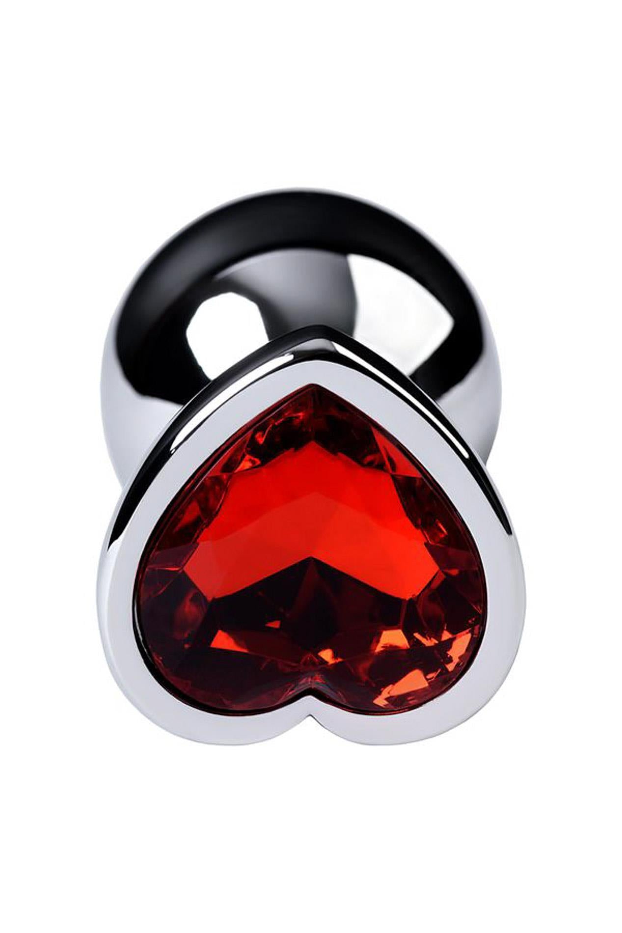 4-Silver anal plug with pink gem heart-shaped-4