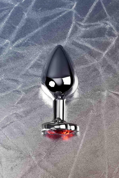 9-Silver anal plug with pink gem heart-shaped-9