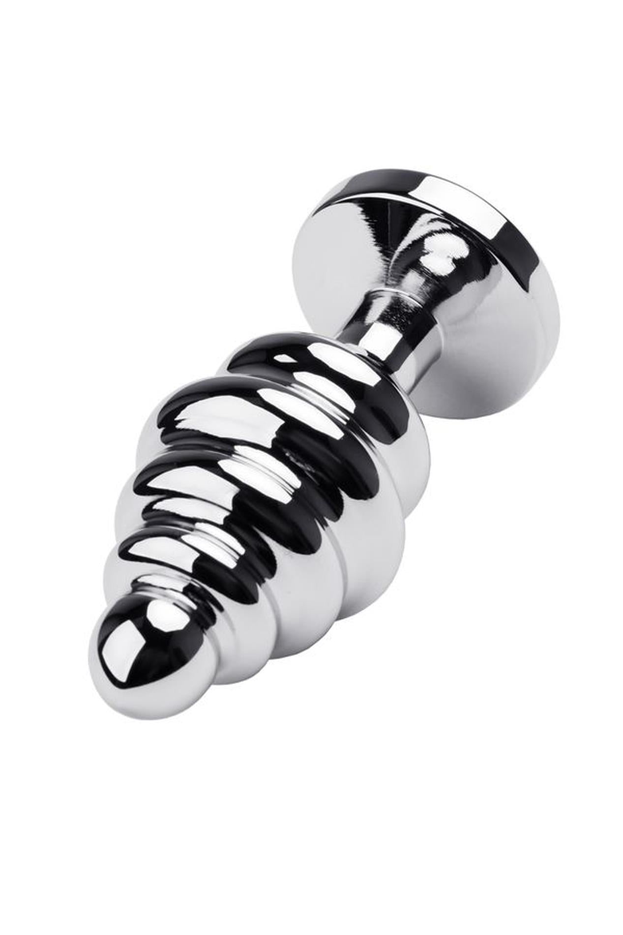 3-Silver anal plug with red gem-3