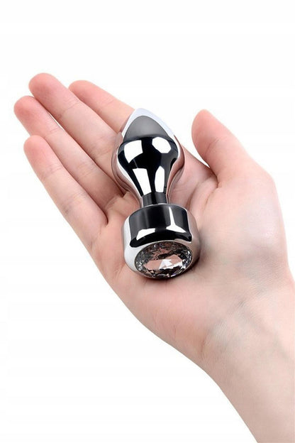 2-Metal by TOYFA, Anal plug, metal, silver, with diamond crystal, 9.5 cm, O 3.5 cm, 130 g-2
