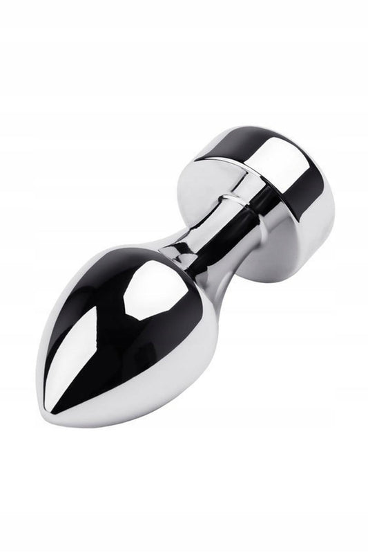 1-Silver anal plug TOYFA Metal with red round-shaped gem-1