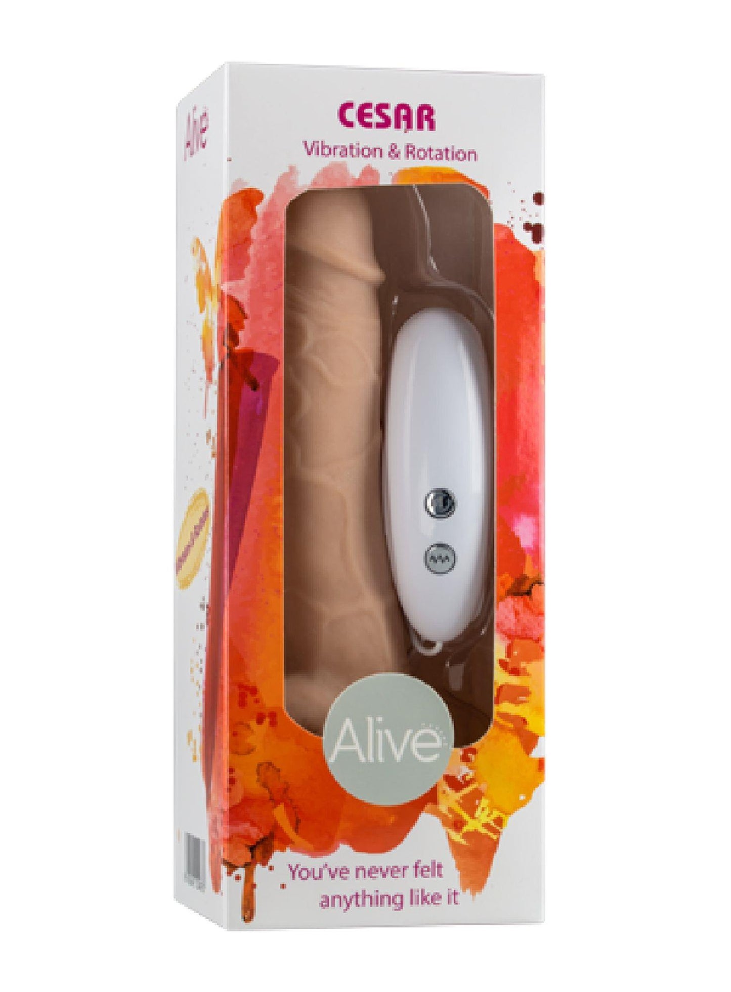 3-Dildo z wibracją rotacją pilot cielisty 18 cm-3