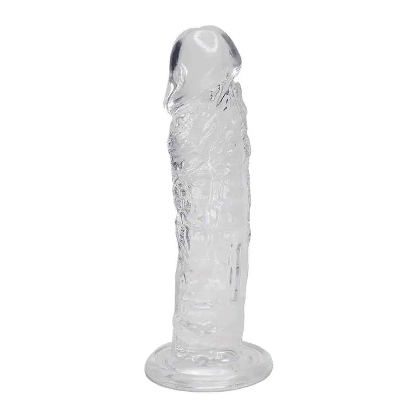 1-Przezroczyste dildo silikonowe z przyssawką 19,3cm-1
