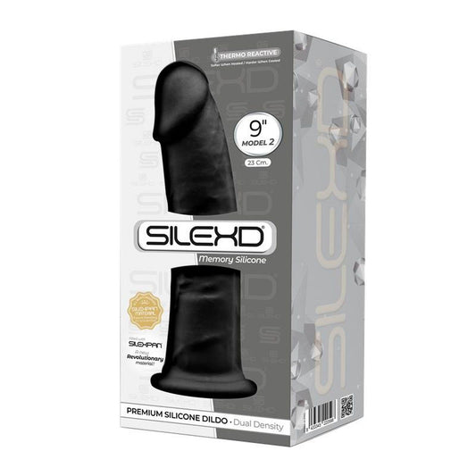 1-Silikonowe czarne dildo z realistycznym trzonem-1