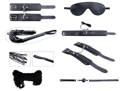 1-Secret Desires Black BDSM Kit 8pcs-1