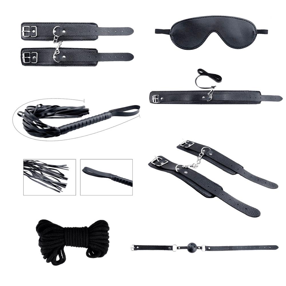 9-Secret Desires Black BDSM Kit 8pcs-9