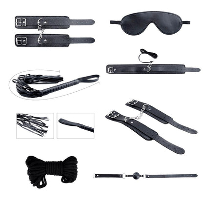 9-Secret Desires Black BDSM Kit 8pcs-9