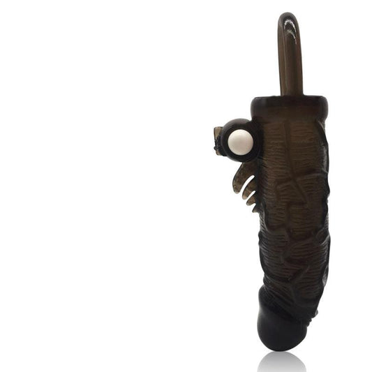 1-Stymulator-Sleeve/Cock Ring With Vibrating Brown-1