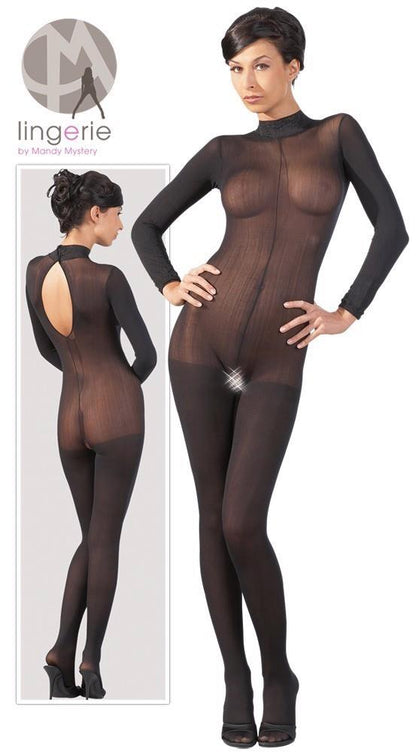 16-Catsuit bodystocking siateczka otwarty krok m/l-16