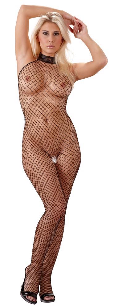 3-Podniecający bodystocking siatka rozcięty krok S/M-3