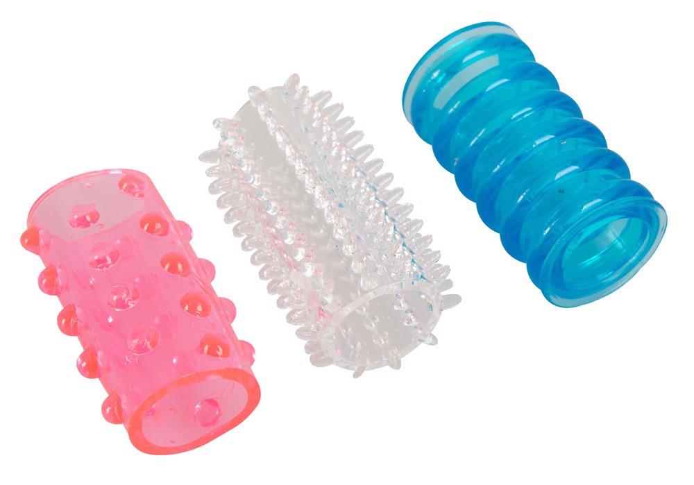 7-Komplet 3 sex nakładki na penisa palce stymulujące-7