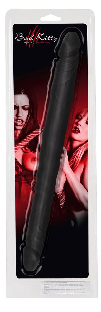 1-Czarne dildo lesbijskie silikonowe podwójne 40cm-1
