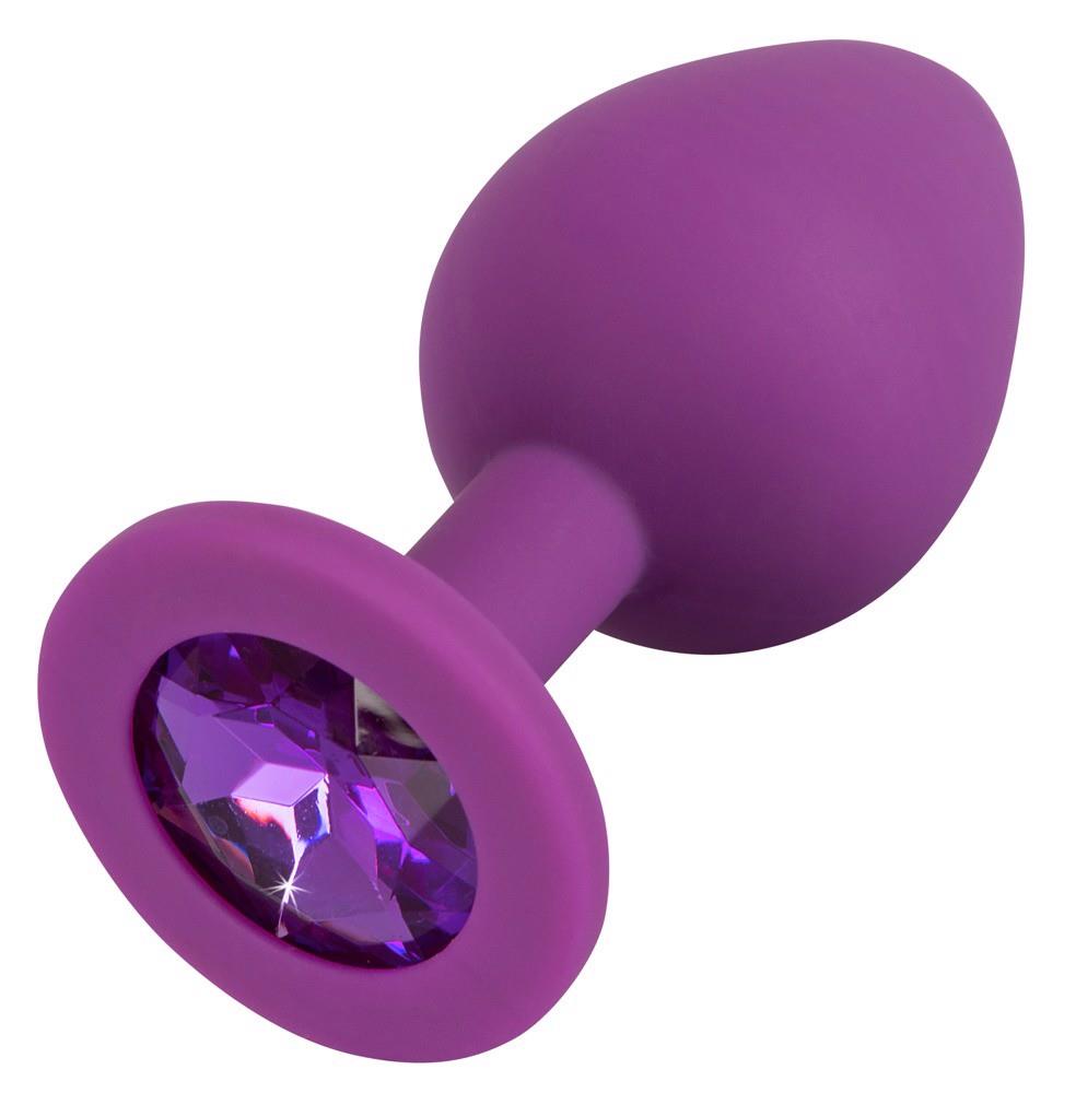 3-Silikonowy plug korek analny z kamyczkiem sex 7cm-3