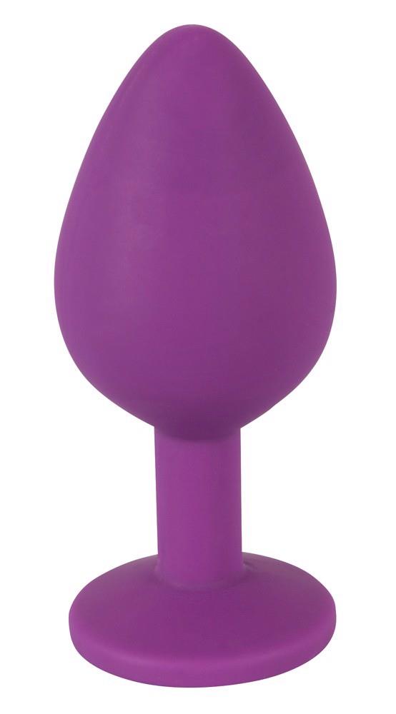 4-Silikonowy plug korek analny z kamyczkiem sex 7cm-4
