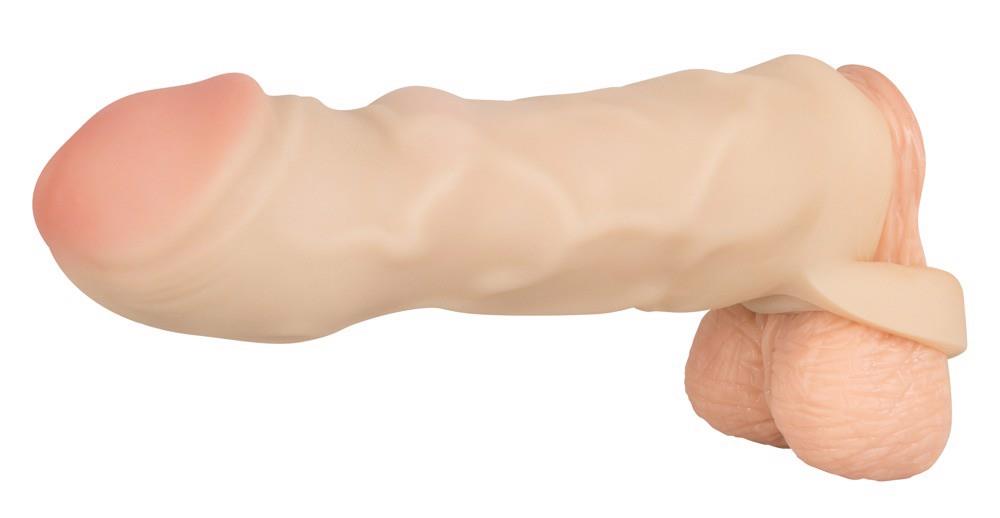 17-Nakładka na penisa z pierścieniem na jądra 17cm-17