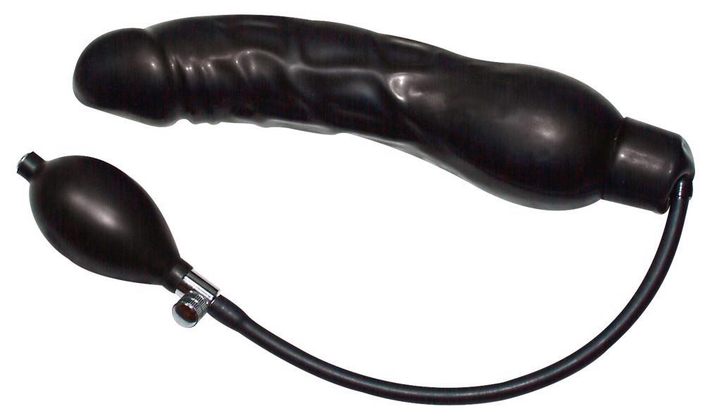 4-Nadmuchiwane żylaste dildo czarne gumowe-4