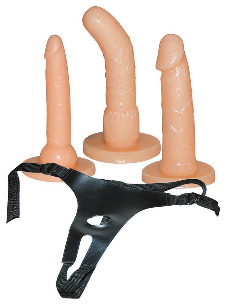 2-Uprząż szelki majtki do strap-on 3 penisy dildo-2
