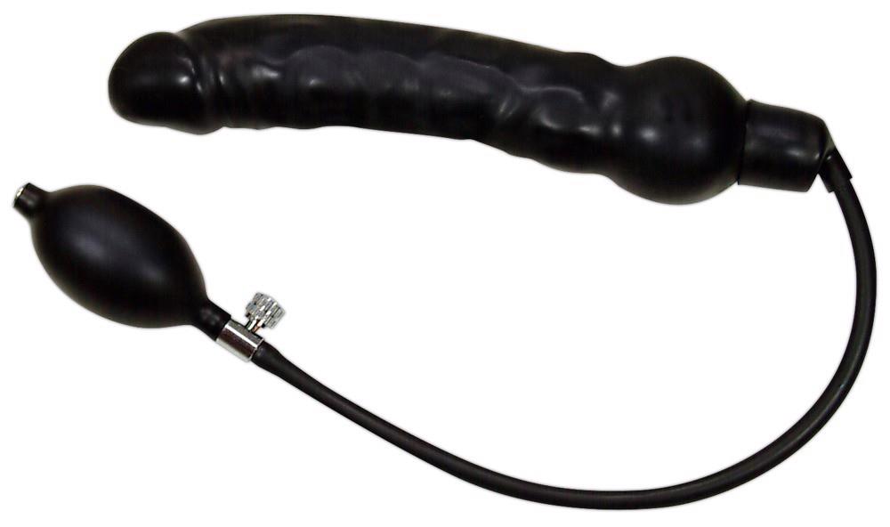 4-Nadmuchiwane czarne dildo penis z lateksu 25 cm-4