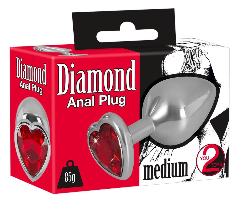 1-Ozdobny korek analny z sercem kryształek plug 8cm-1