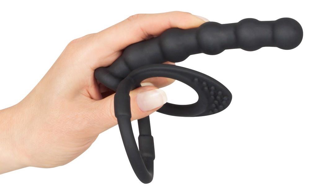 10-Podwójny pierścień penis jądra sex koraliki analne-10