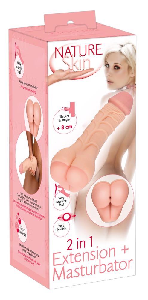 2-Przedłużka penisa masturbator 2w1 realistyczny sex-2