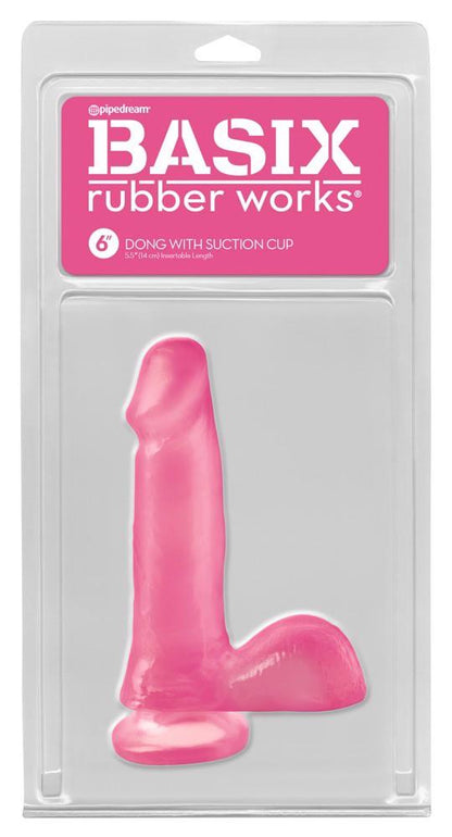 2-BRW 6" Dong Suction Cup Pink-2