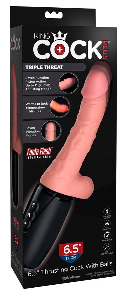 1-Wibrator Grzejący KCP 6.5 Thrusting Cock with Ba-1