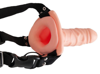 11-Wibrator jak penis na paskach uprząż dildo 17cm-11