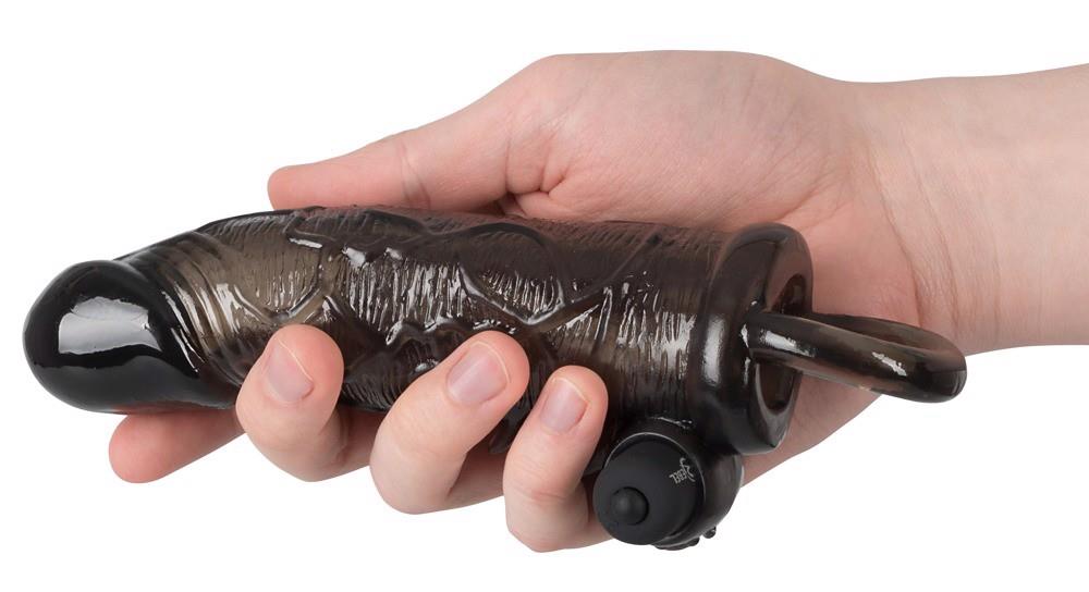 7-Nakładka na penisa przedłuża 2cm wibracje 10trybów-7