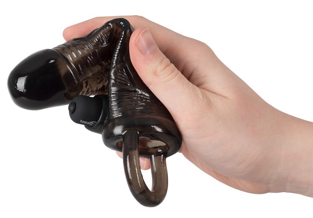 9-Nakładka na penisa przedłuża 2cm wibracje 10trybów-9