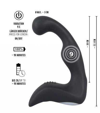 14-Wibrujący masażer prostaty krocza 9 trybów 14cm-14