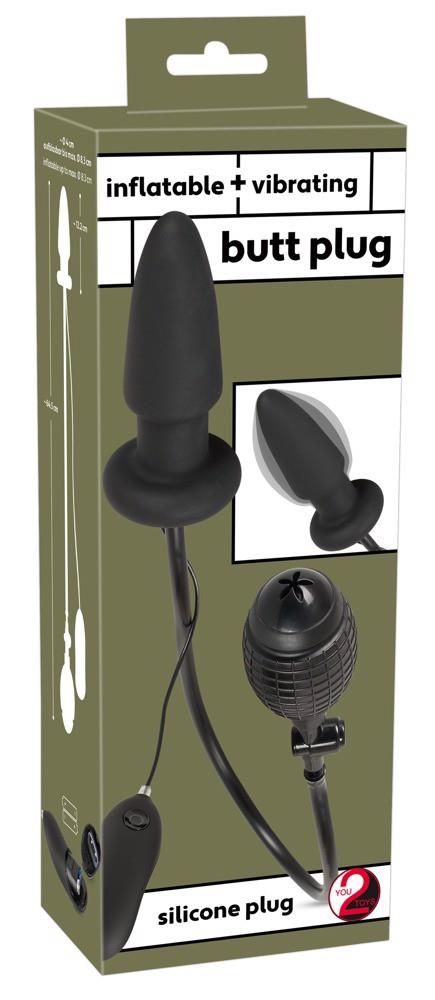 1-Wibrujące dildo analne pompka korek zatyczka 12 cm-1