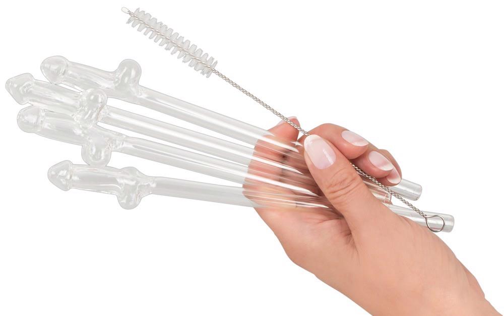 8-Glass Drinking Straw Willy x 4-8