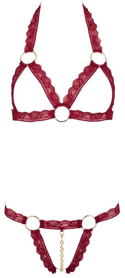 18-Bra Set open red M/L-18