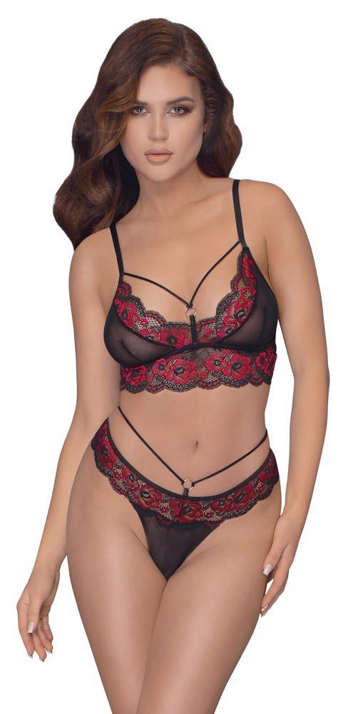 3-Bra Set black/red L-3