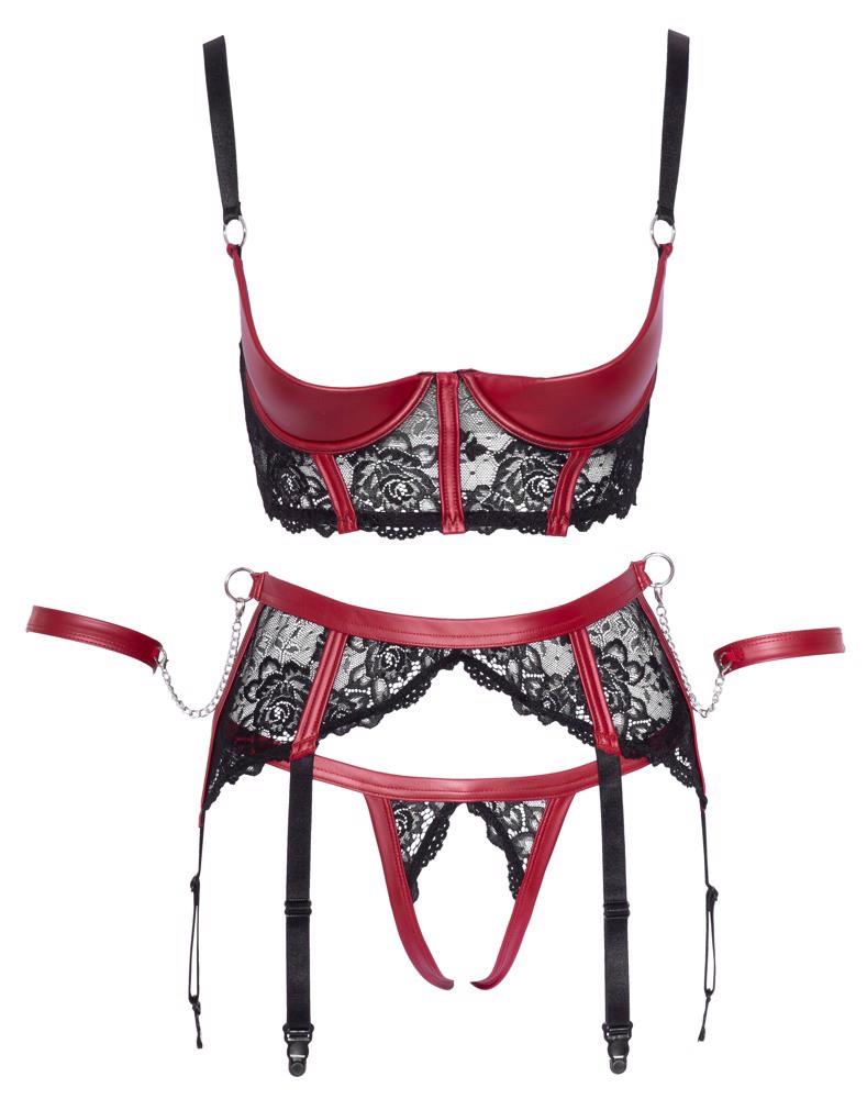 12-Shelf Bra Set black/red S-12